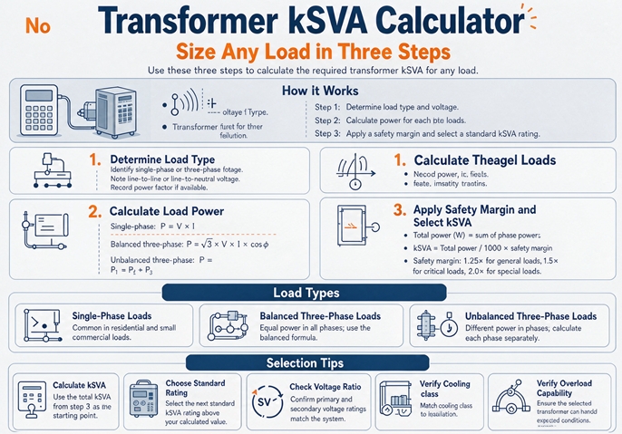 Transformer kVA Calculator